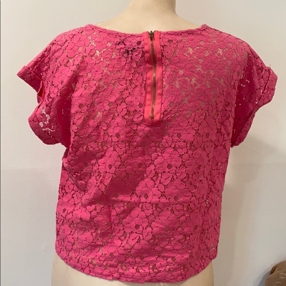 Material girl lace pink crop top medium - Picture 2 of 4